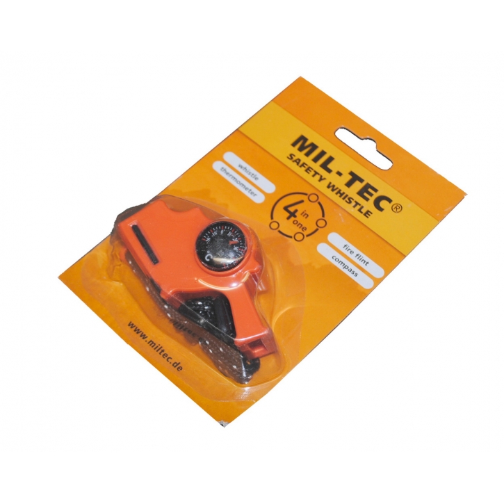 Survival - Signalpfeife - safety - 4 in 1 - orange