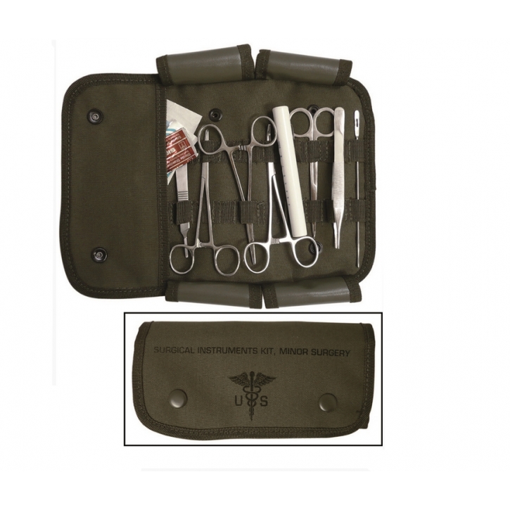 US Surgical Set - Chirurgen-Set - 12 - tlg - oliv